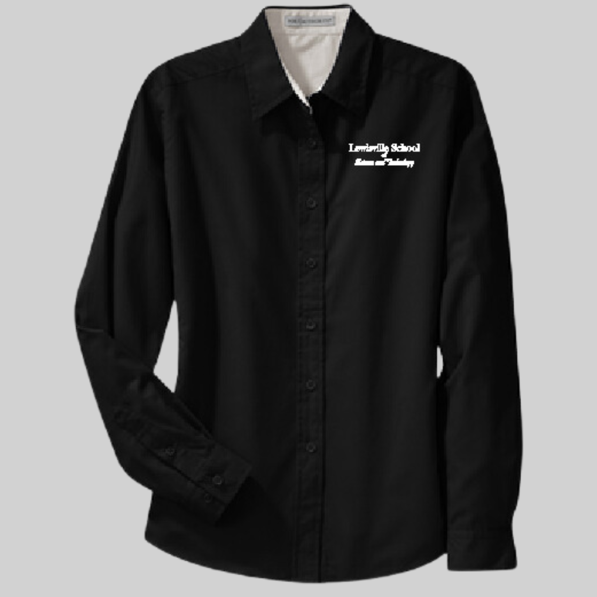 Personalized dress business shirt long sleeved poplin shirt Port Authority  w button down collar - your name and/or logo above pocket