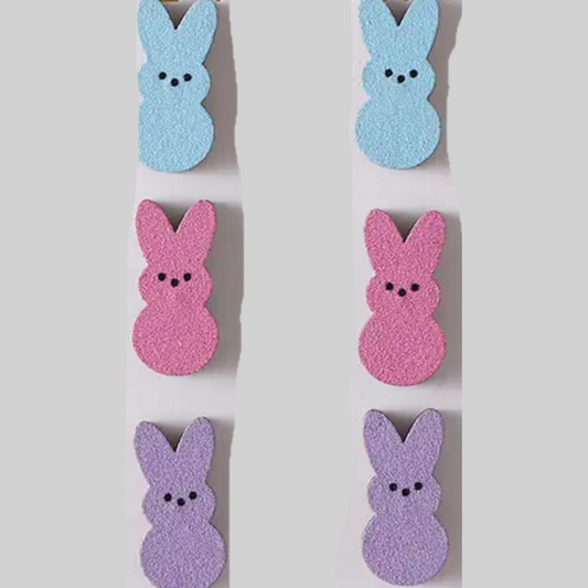 Easter Bunny Wood Stud Earrings