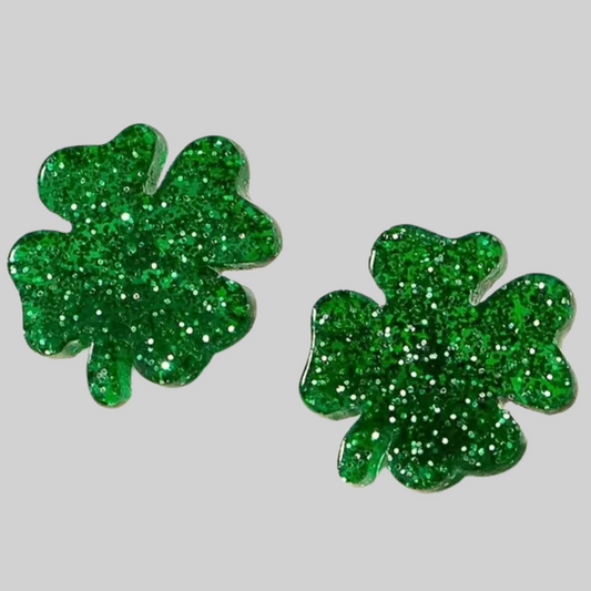 Saint Patrick's Day Shamrock Stud Acrylic Earrings