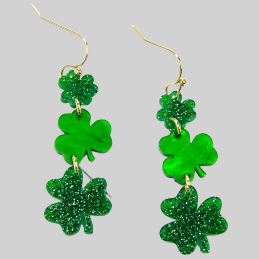 Saint Patrick's Day Clover Acrylic Earrings