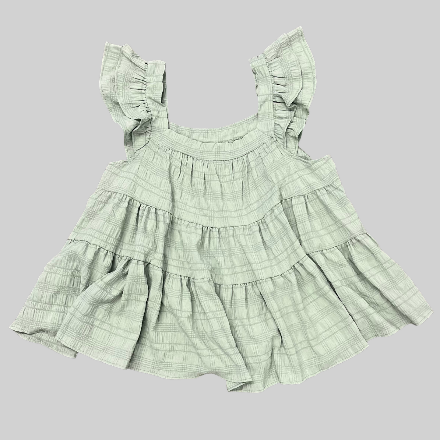 Tiered Solid Textured Babydoll Top