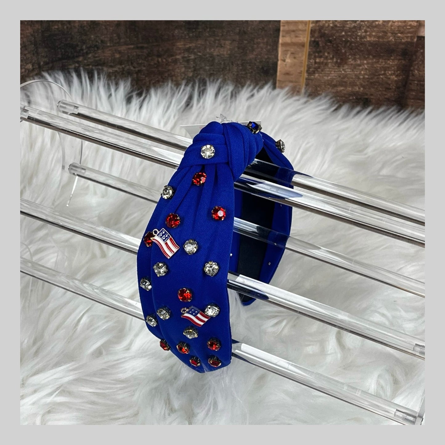 4th of July Knotted Headband with Rhinestones