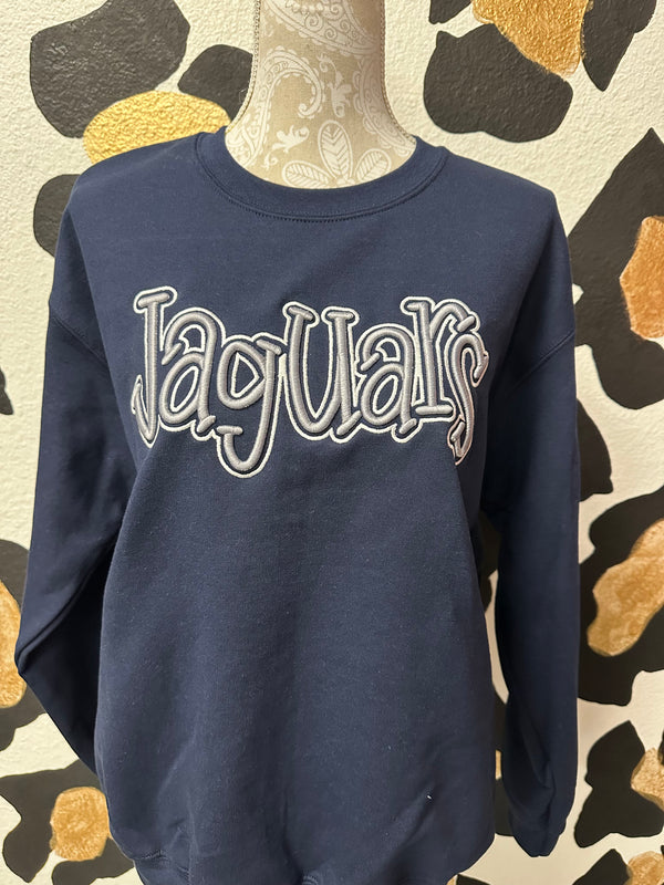 Jaguars Embroidered Puff Crewneck