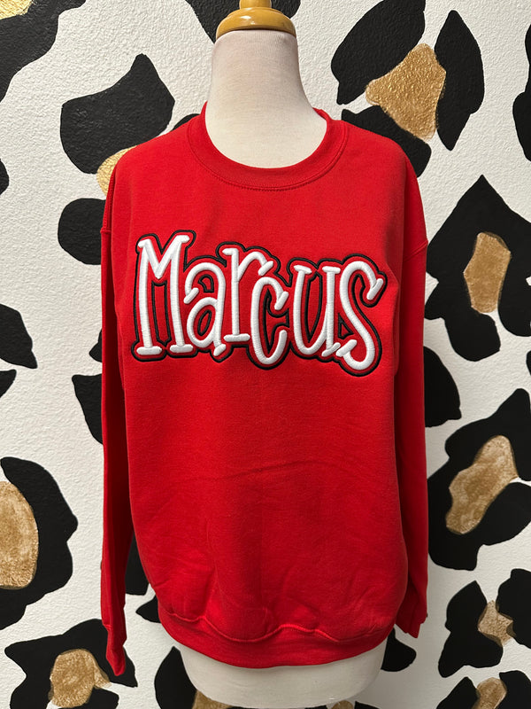 Marcus Embroidered Puff Crewneck