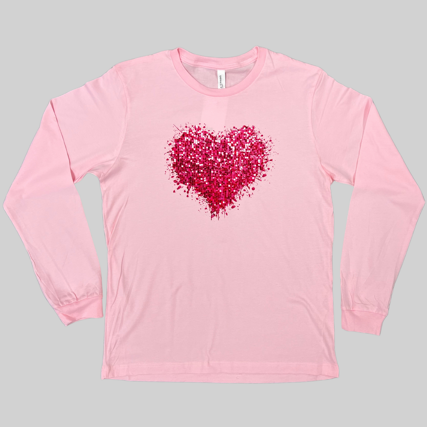 Valentine's Day Long Sleeve Sequin Heart