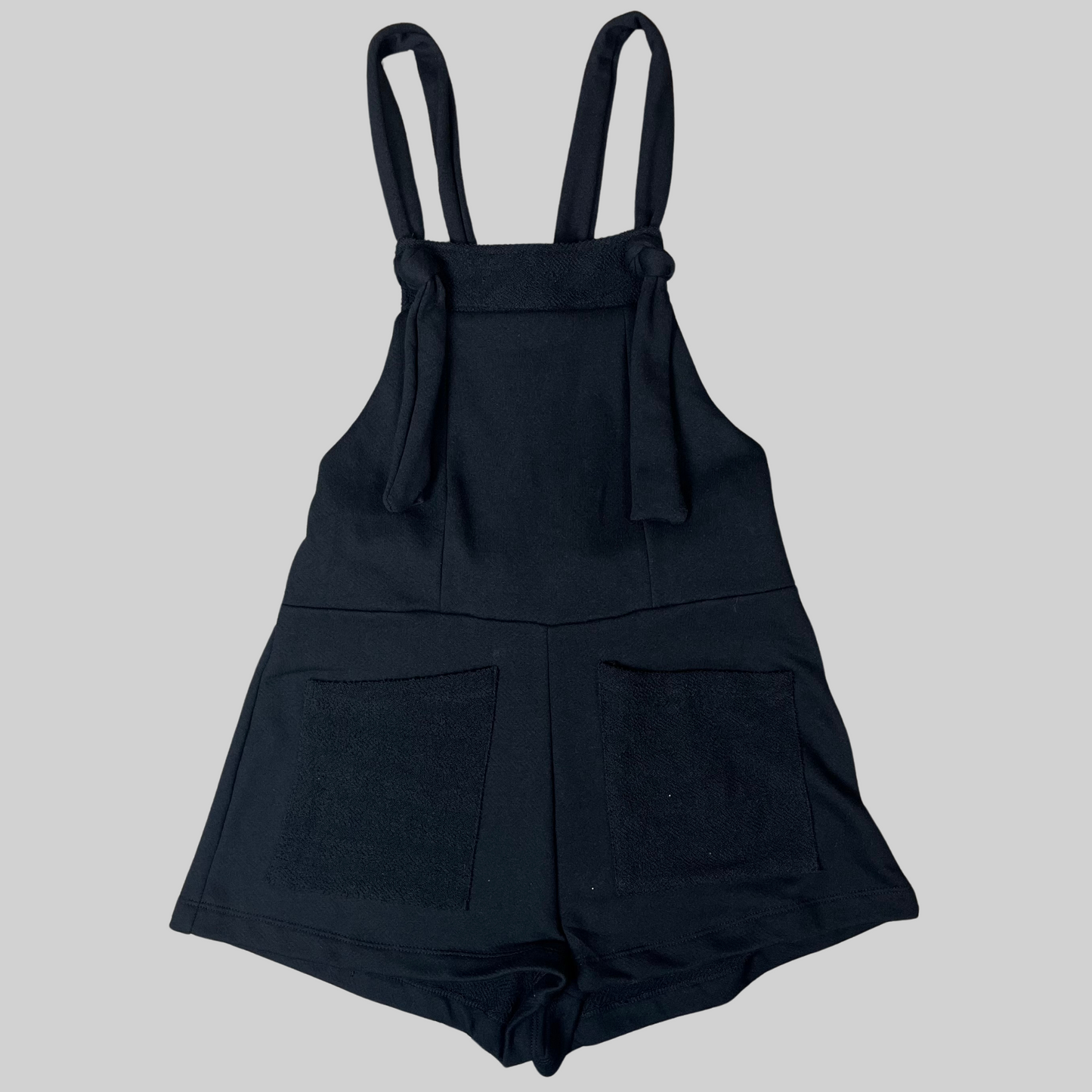 Overall Style French Terry Romper with Pockets