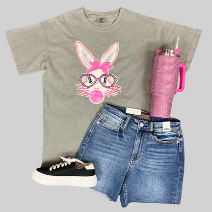 Bubble Gum Blowing Bunny Comfort Color T-Shirt