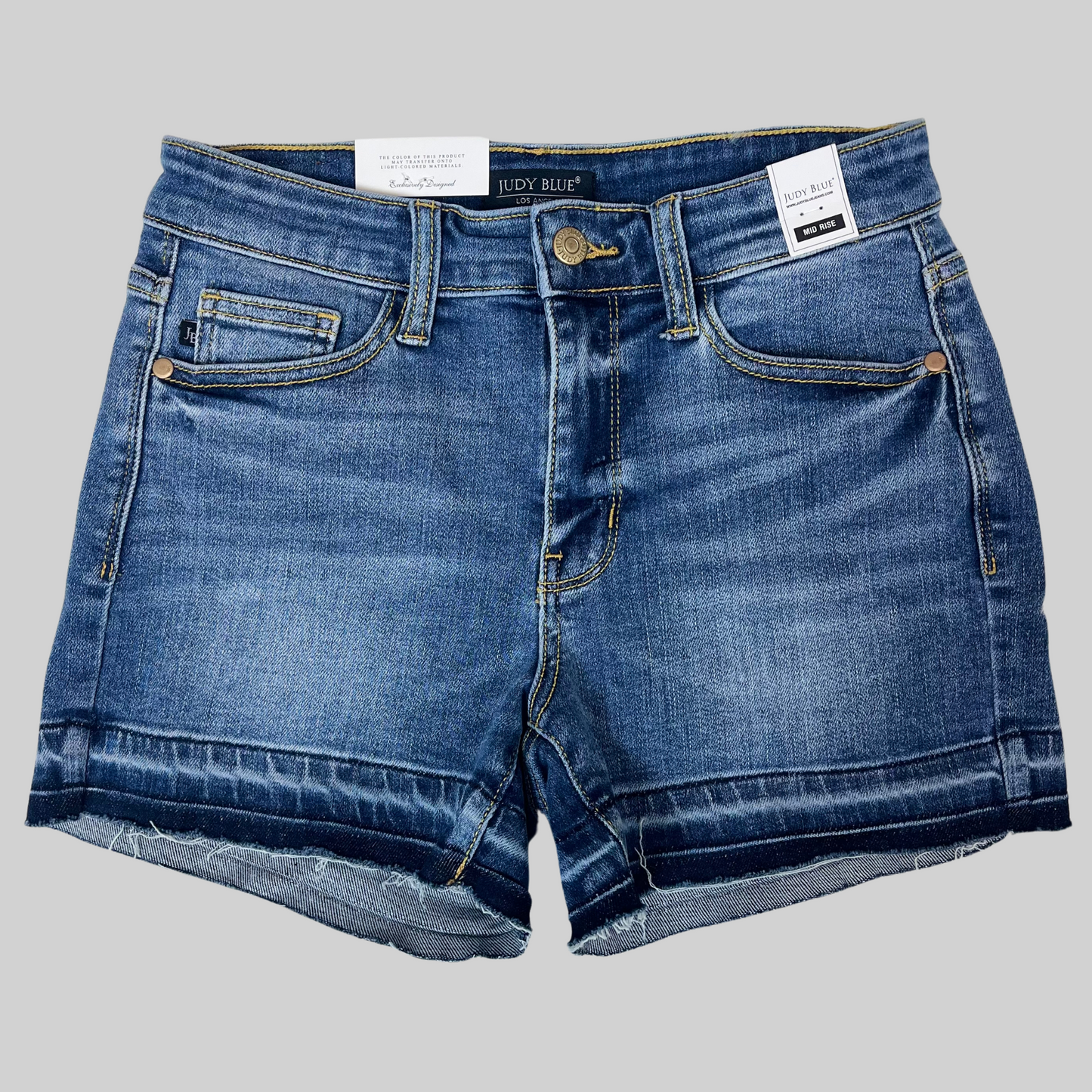 Judy Blue Raw Hem Dark Wash Shorts