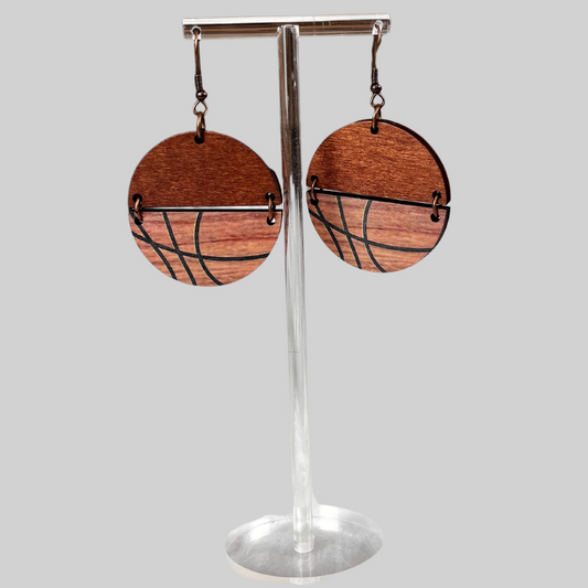 Basketball Wood Earrings