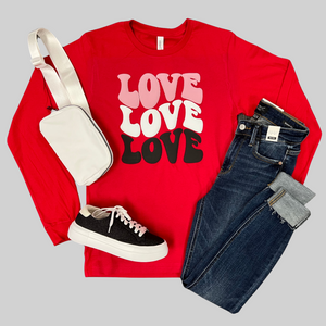Valentine's Day Long Sleeve Wavy Love