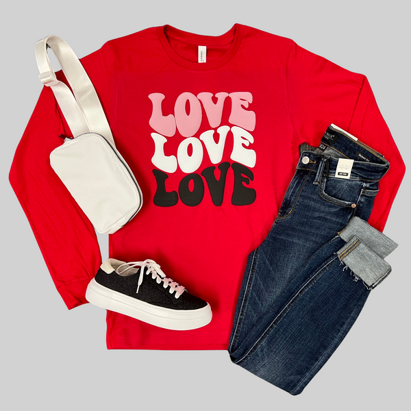 Valentine's Day Long Sleeve Wavy Love