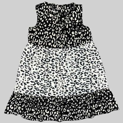 Cheetah Black and White Tank Top tired Dress