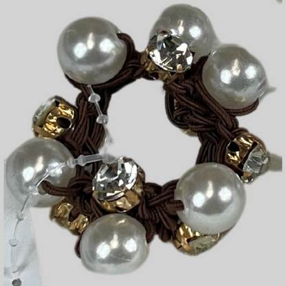 Faux Pearl & Rhinestone Comfortable Hair Tie