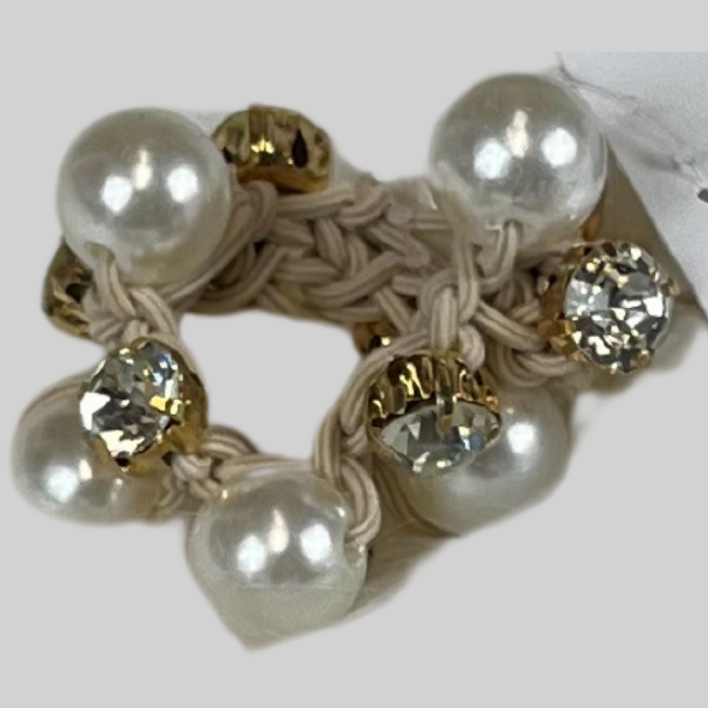 Faux Pearl & Rhinestone Comfortable Hair Tie