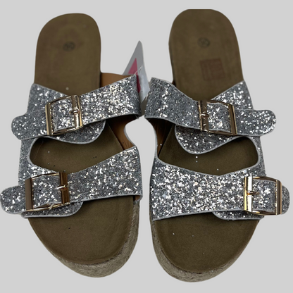 Women's Solid Color Glitter Sandals