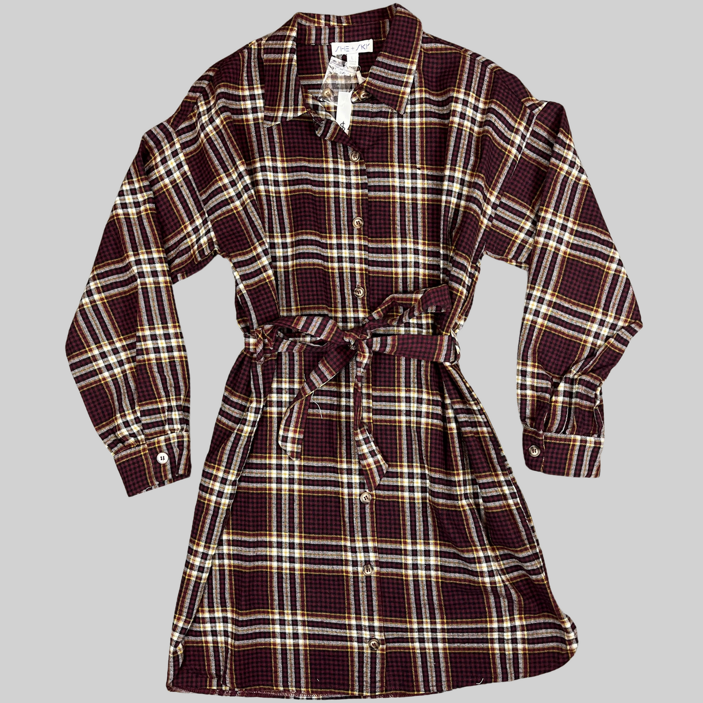 Fall Plaid Tie Dress