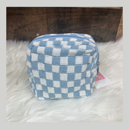 Small Checkered Make-up Bag