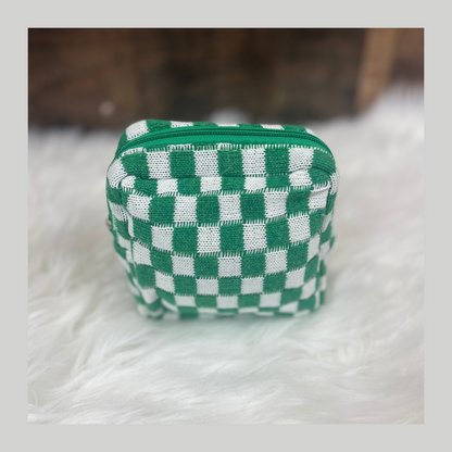 Small Checkered Make-up Bag