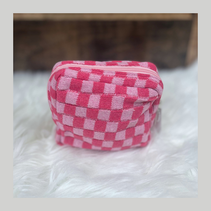 Small Checkered Make-up Bag