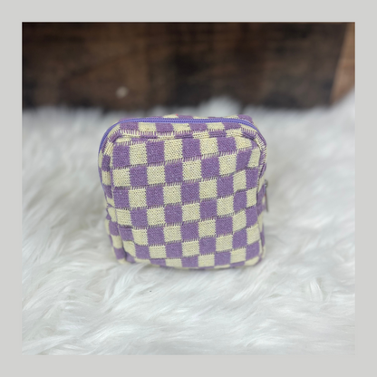 Small Checkered Make-up Bag