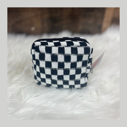 Small Checkered Make-up Bag