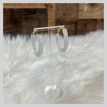 Glitter Hoop Earrings